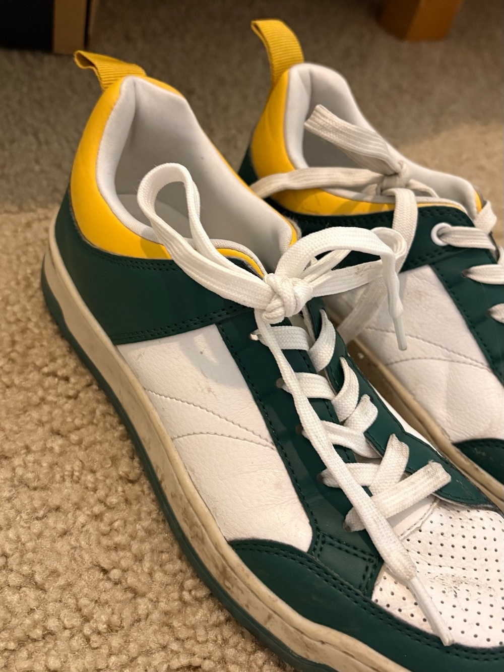 Steve Madden White Green and Yellow Low-Top Sneakers